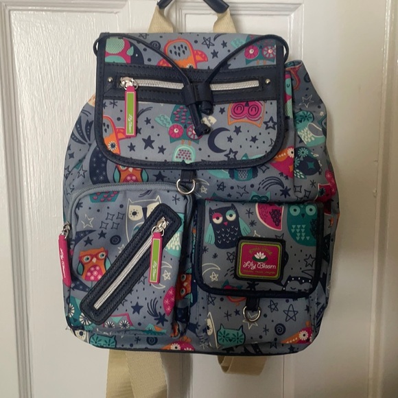 Lily Bloom Owl Print Eco Backpack 